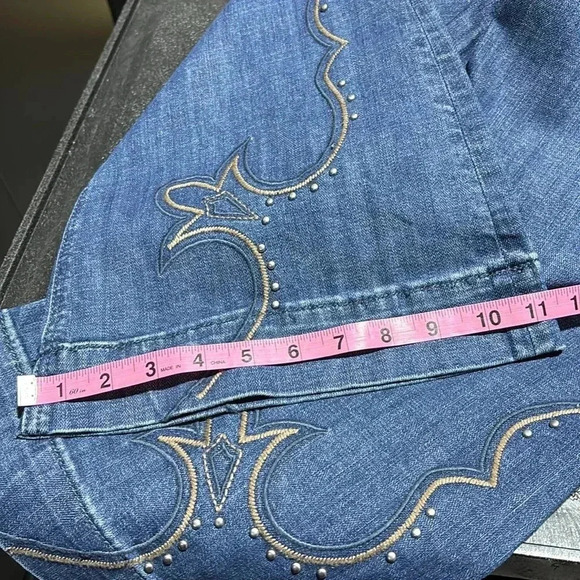 Rock&Roll Midrise denim/trouser,embroidered/studded,flare bell bottom jeans - Picture 13 of 13